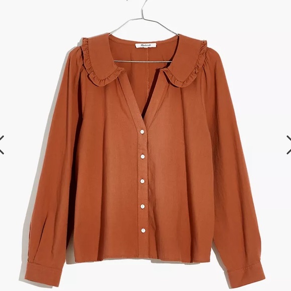 Madewell Tops - NWT Madewell ruffle collar button up shirt